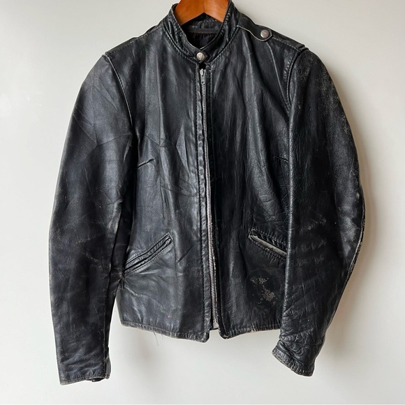 Vintage Brooks Leather Motorcycle Jacket - Picture 1 of 15